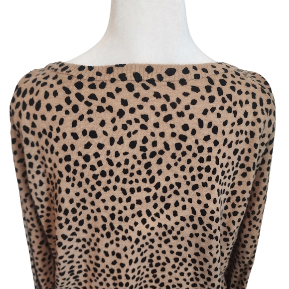 ATM Anthony Thomas Melilo Cotton & Cashmere Blend V-Neck Animal Print Sweater - Picture 10 of 13